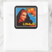 Linaje Citrus Quadratischer Aufkleber (Tasche)