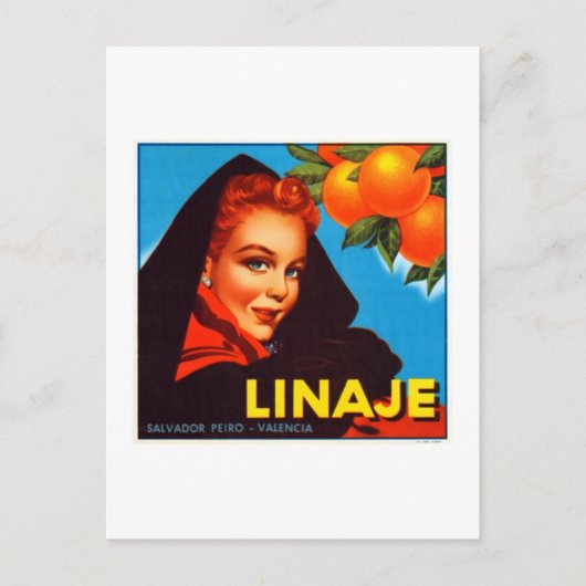 Linaje Valencia Orange Postkarte (Vorderseite)