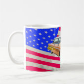 Lincoln 1955 Capri mit amerikanischer Flagge Kaffeetasse (Links)