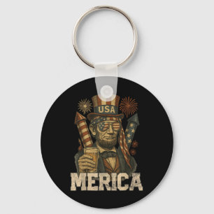 Lincoln 4. Juli Merica Abe Boys Männer Frauen Amer Schlüsselanhänger