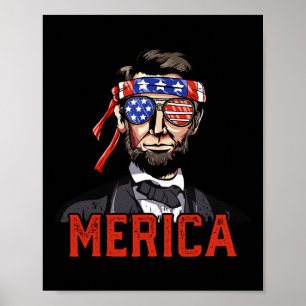 Lincoln 4. Juli Merica Abe Jungen Männer Frauen Am Poster