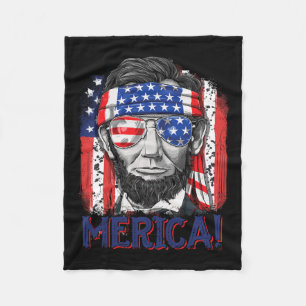 Lincoln 4. Juli Merica Männer Frauen amerikanische Fleecedecke