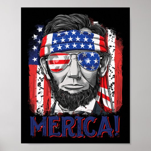 Lincoln 4. Juli Merica Männer Frauen amerikanische Poster (Vorne)