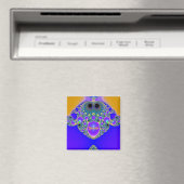 LINCOLN ~ Abstraktes Muster ~ Blau Lila Gelb ~ Magnet (In Situ (Geschirrspüler))