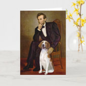 Lincoln - American Foxhound Karte (Gelbe Blume)