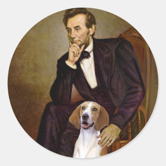 Lincoln - American Foxhound Runder Aufkleber (Vorderseite)