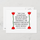 Lincoln: auf Thornes und Rose (zwei Rose). Postkarte (Vorne/Hinten)