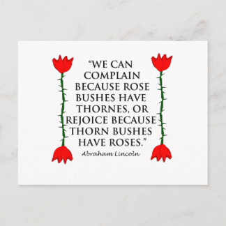 Lincoln: auf Thornes und Rose (zwei Rose). Postkarte