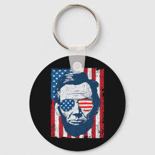 Lincoln Beard Sungles & amp; Amerikanische Flagge  Schlüsselanhänger