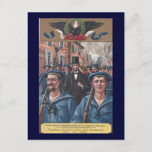 Lincoln besucht Richmond VA im Jahr 1865 Postkarte