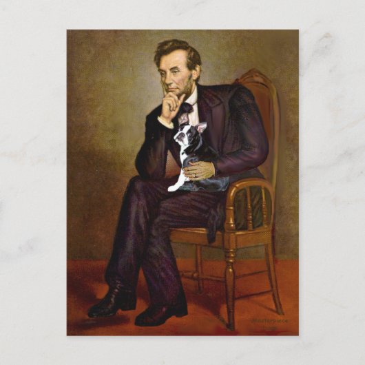 Lincoln - Boston Terrier #4 Postkarte (Vorderseite)