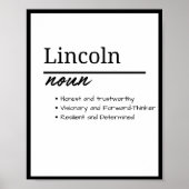 Lincoln, Boy Personalized Name Definition Poster (Vorne)