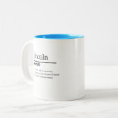 Lincoln, Boy Personalized Name Definition Zweifarbige Tasse (Vorderseite Links)