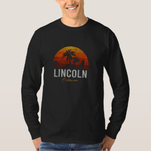 Lincoln California Retro Surfer Vintag Beach T-Shirt