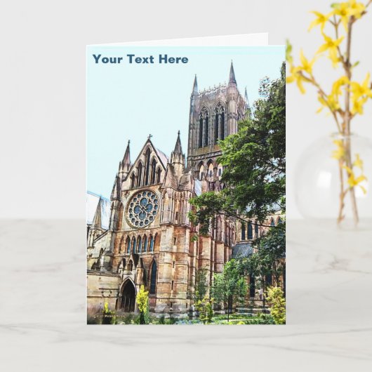 Lincoln Cathedral Karte (Gelbe Blume)