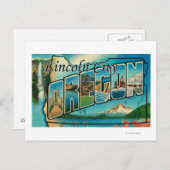 Lincoln City, Oregon - Große Briefmarkenszenen Postkarte (Vorne/Hinten)