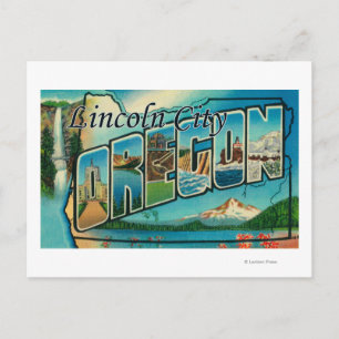 Lincoln City, Oregon - Große Briefmarkenszenen Postkarte
