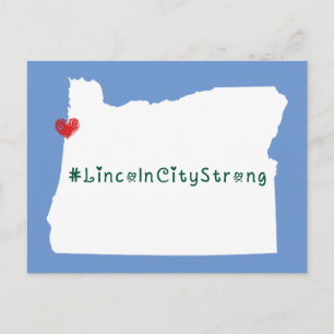 Lincoln City Strong Heart White Postkarte
