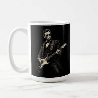 Lincoln Cool Guitarist Vintage Engraving Kaffeetasse