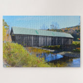Lincoln Covered Bridge, Herbst, Holz, Vermont Puzzle (Horizontal)