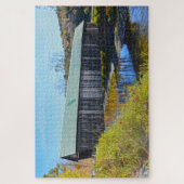 Lincoln Covered Bridge, Herbst, Holz, Vermont Puzzle (Vertikal)