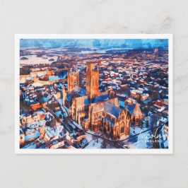 Lincoln England Schöne Wasserfarbenlandschaft Postkarte