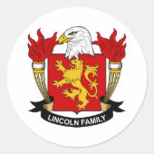 Lincoln Familienwappen Runder Aufkleber (Vorderseite)