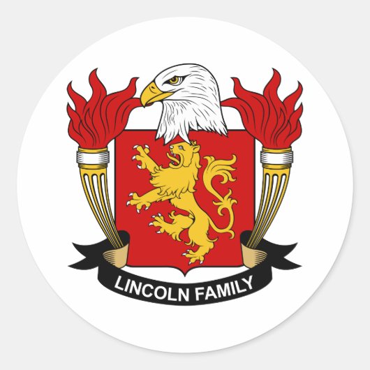 Lincoln Familienwappen Runder Aufkleber (Vorderseite)