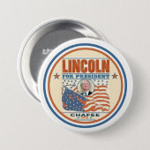 Lincoln für den Präsidenten Button (Vorne & Hinten)