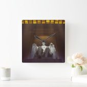 Lincoln-Gedenkstatue mit Inschrift Quadratische Wanduhr (Zuhause)