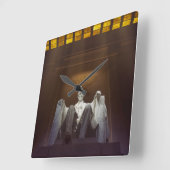 Lincoln-Gedenkstatue mit Inschrift Quadratische Wanduhr (Winkel)