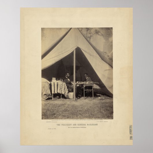 Lincoln & Gen McClellan auf dem Schlachtfeld Antie Poster (Vorne)