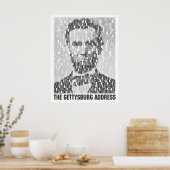 Lincoln/Gettysburg Text Mosaic Poster (Küche)