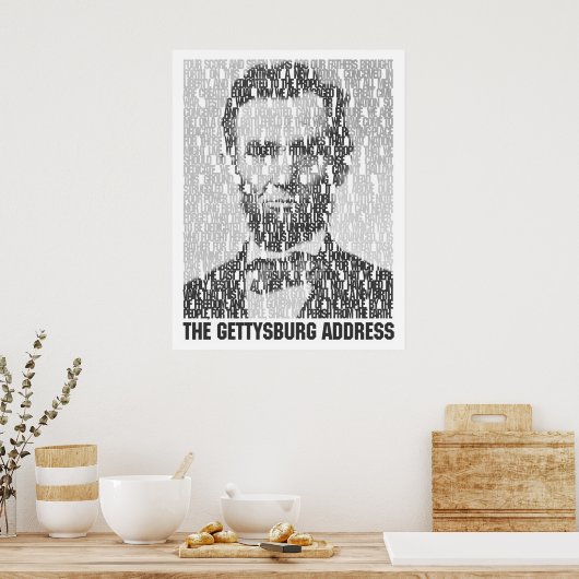Lincoln/Gettysburg Text Mosaic Poster (Küche)
