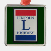 Lincoln Highway Road Paradies Silbernes Ornament (Vorne)