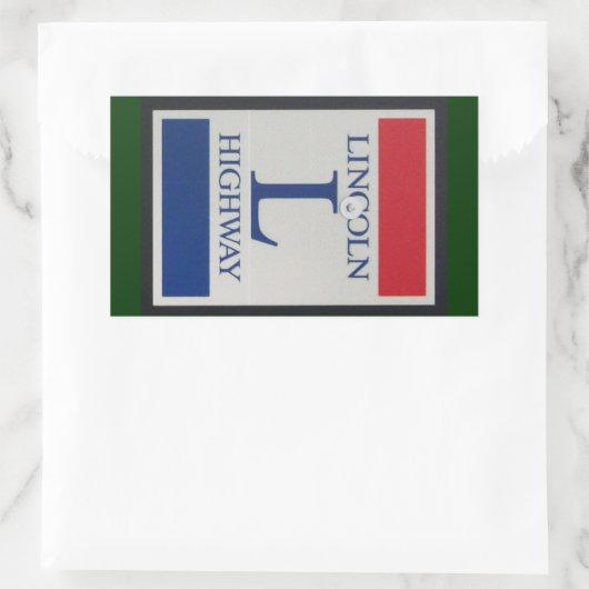 Lincoln Highway Road Sign Rechteckiger Aufkleber (Tasche)