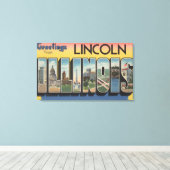 Lincoln, Illinois - Große Buchstabenszenen Leinwanddruck (Insitu (Holzboden))