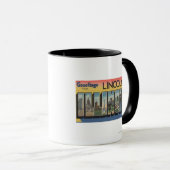 Lincoln, Illinois - Große Buchstabenszenen Tasse (VorderseiteRechts)