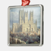 Lincoln-Kathedrale vom Nordwesten, c.1850 Silbernes Ornament (Links)