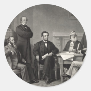 Lincoln liest die Emanzipationsproklamation Runder Aufkleber