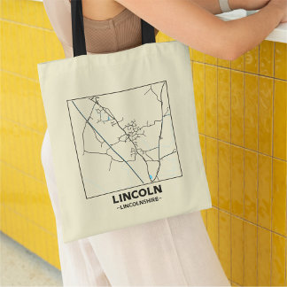 Lincoln, Lincolnshire City Map Tote Bag Tragetasche