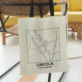 Lincoln, Lincolnshire City Map Tote Bag Tragetasche