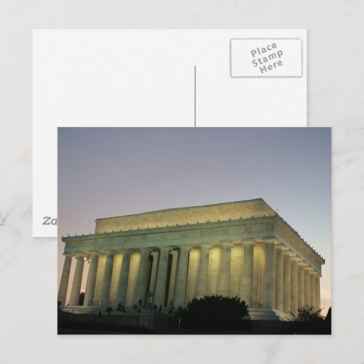 Lincoln Memeorial Postkarte (Vorne/Hinten)