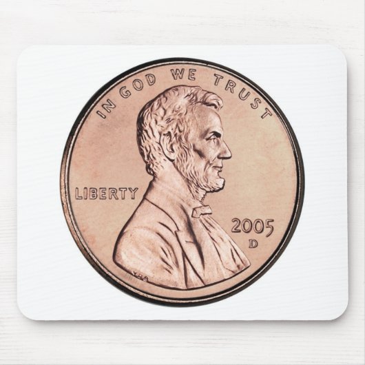 Lincoln Memorial 2005 1 Kupfermünzegeld des Cents Mousepad (Vorne)
