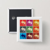 Lincoln Memorial Abstrakt Button (Vorne & Hinten)