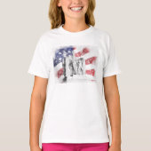 Lincoln Memorial Aquarell Amerikanische Flagge sch T-Shirt (Vorderseite)