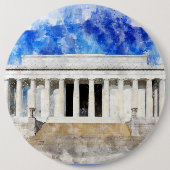 Lincoln Memorial Fassade in Aquarell Button (Vorderseite)