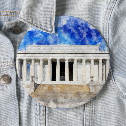 Lincoln Memorial Fassade in Aquarell Button (Beispiel)