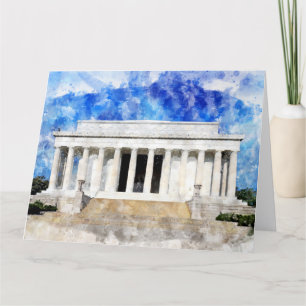 Lincoln Memorial Fassade in Aquarell Dankeskarte