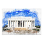 Lincoln Memorial Fassade in Aquarell Fotodruck (Vorne)